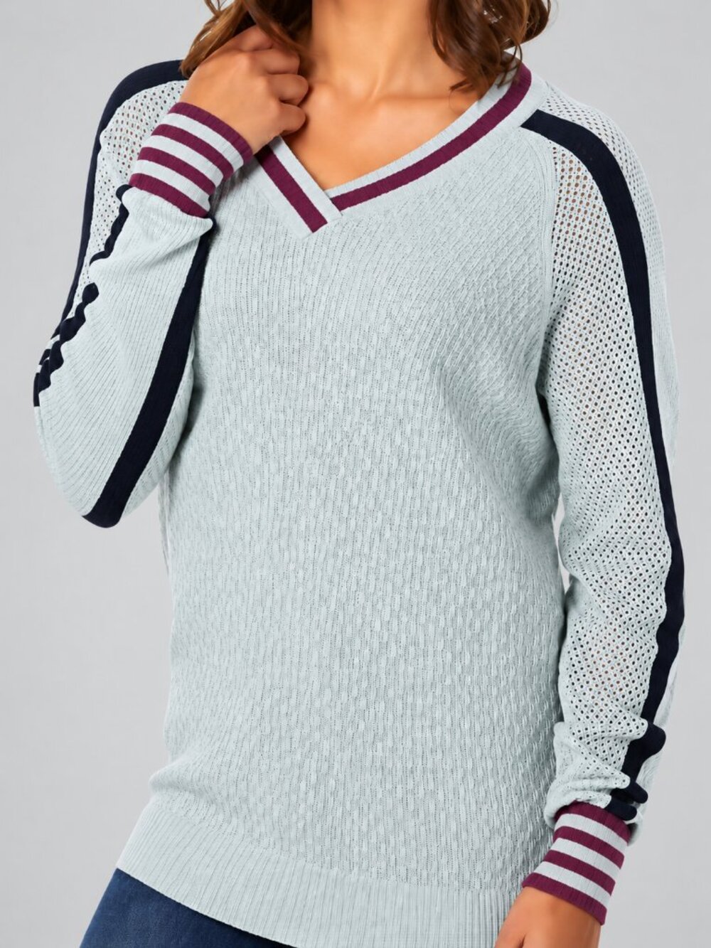 Smartwool Frosted Valley Merino Wool Sweater Retro Varsity Striped Top SZ Small